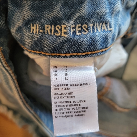 AE High-rise Denim Festival Short ~ 10 - Picture 7 of 9